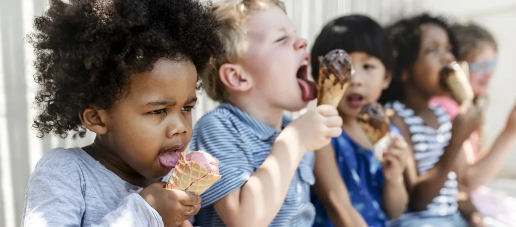 Children enjoying Ice Creams